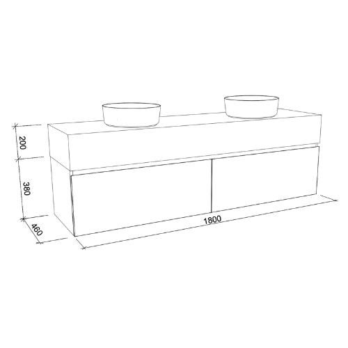 TIMBERLINE KINGSLEY CUSTOM WALL HUNG VANITY (ALL SIZING)