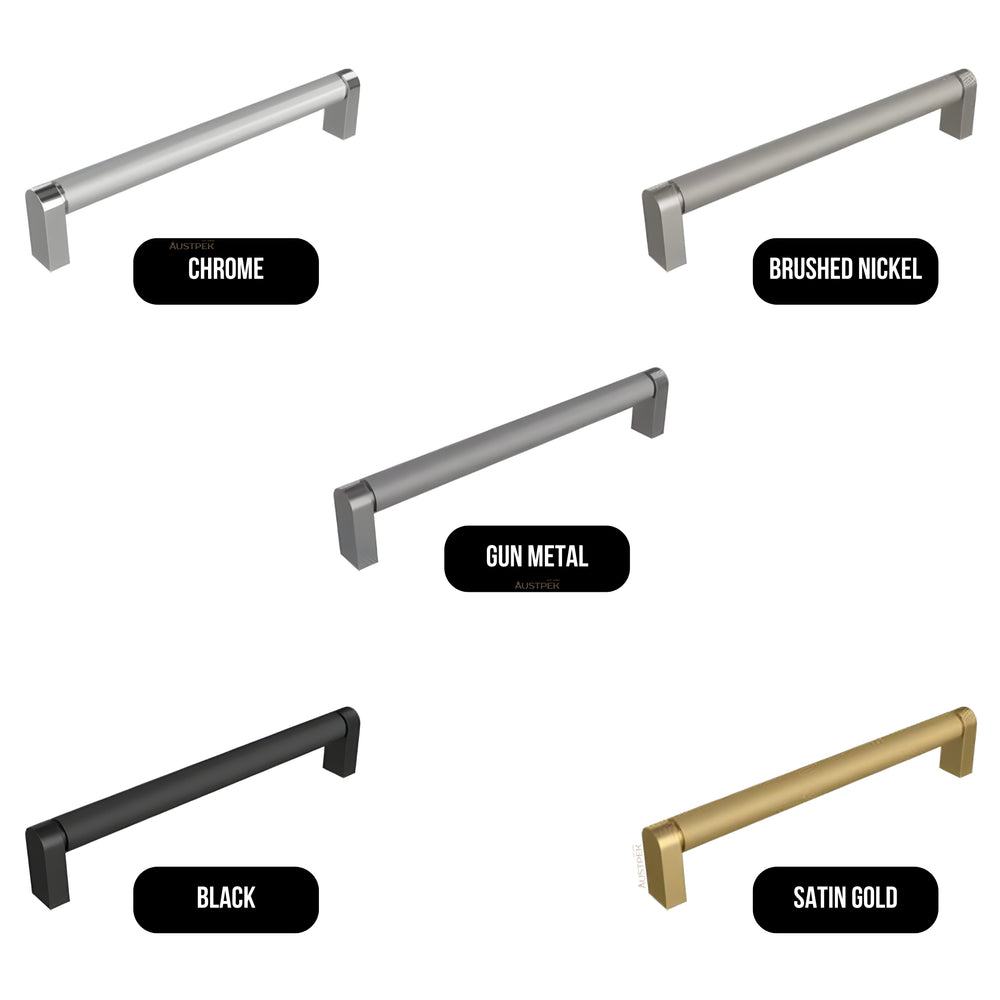 TIMBERLINE KNURLED BAR HANDLE GUN METAL (AVAILABLE IN 106MM, 202MM AND 330MM)