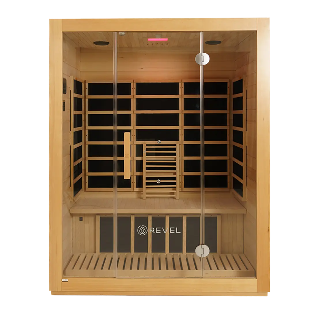 REVEL KORA 3 PERSON FULL SPECTRUM INFRARED SAUNA ROOM LOW EMF VERSION