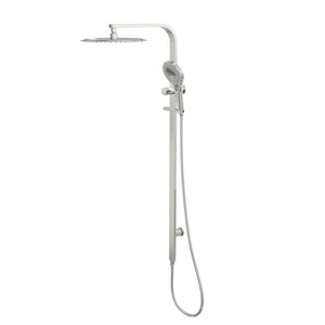 LINSOL OCEANJET ROUND HEAD TWIN SHOWER 1271MM BRUSHED NICKEL