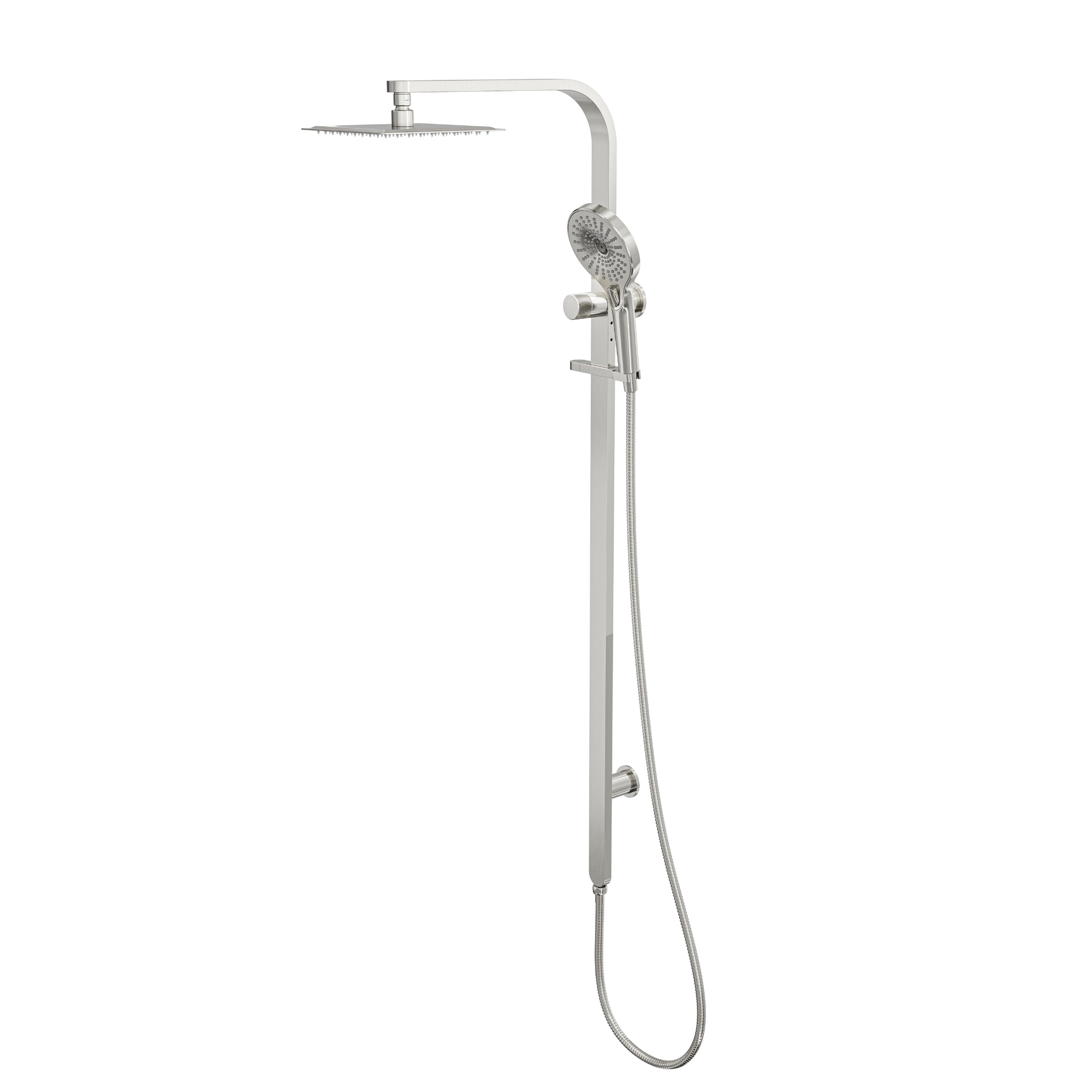 LINSOL OCEANJET LEAD FREE TWIN SHOWER WITH LONG RAIL 1271MM BRUSHED NICKEL