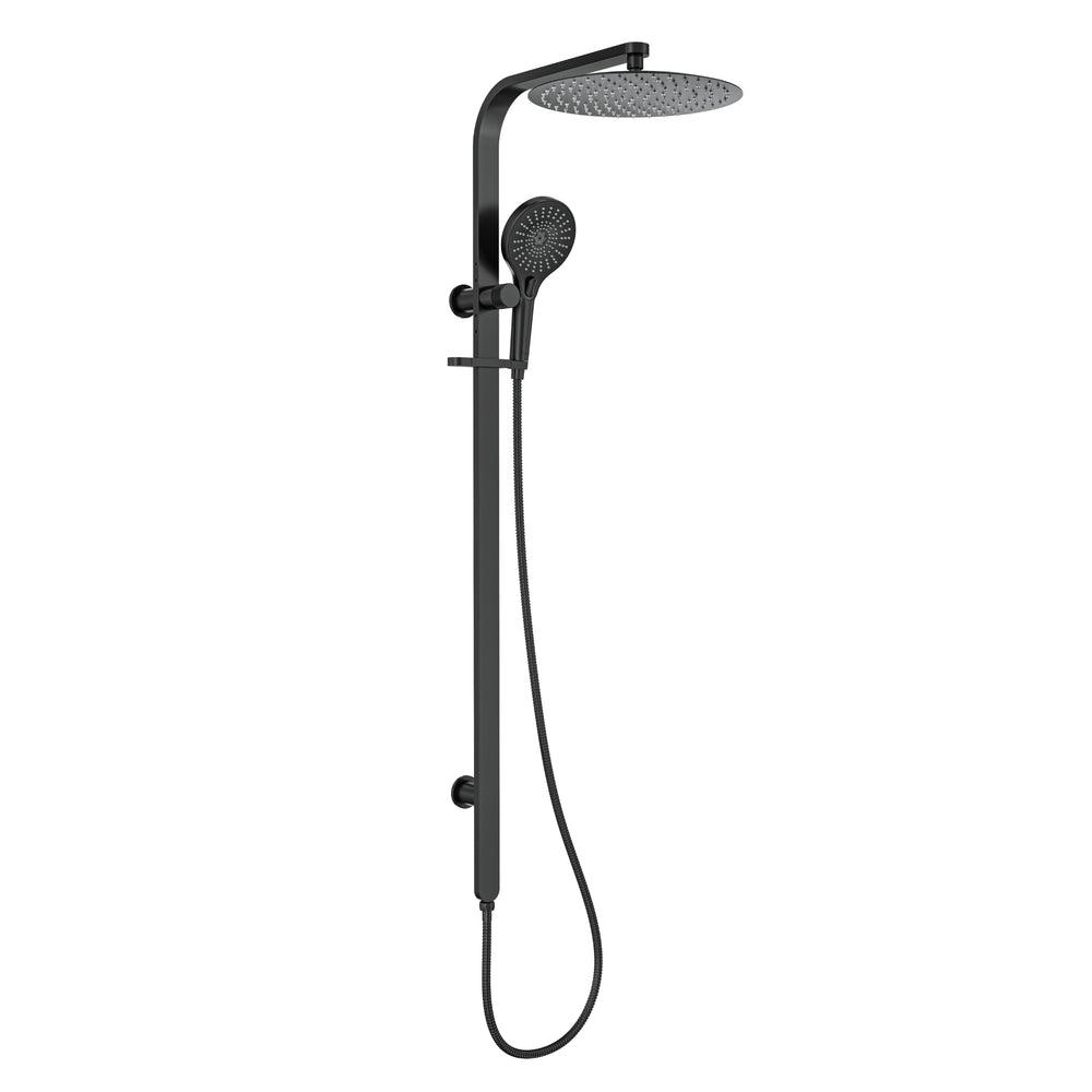 LINSOL OCEANJET ROUND HEAD TWIN SHOWER 1271MM MATTE BLACK