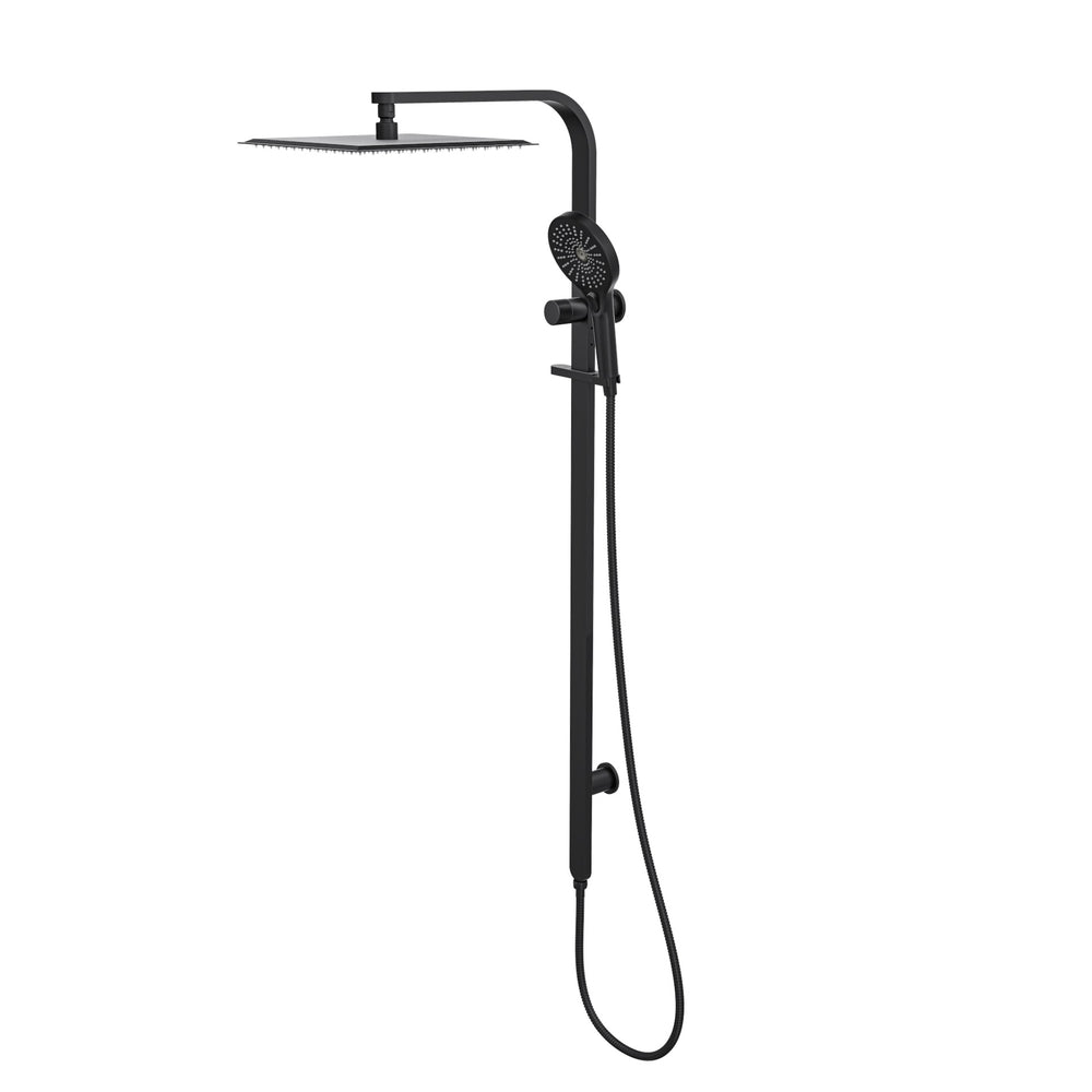 LINSOL OCEANJET SQUARE HEAD TWIN SHOWER 1271MM MATTE BLACK