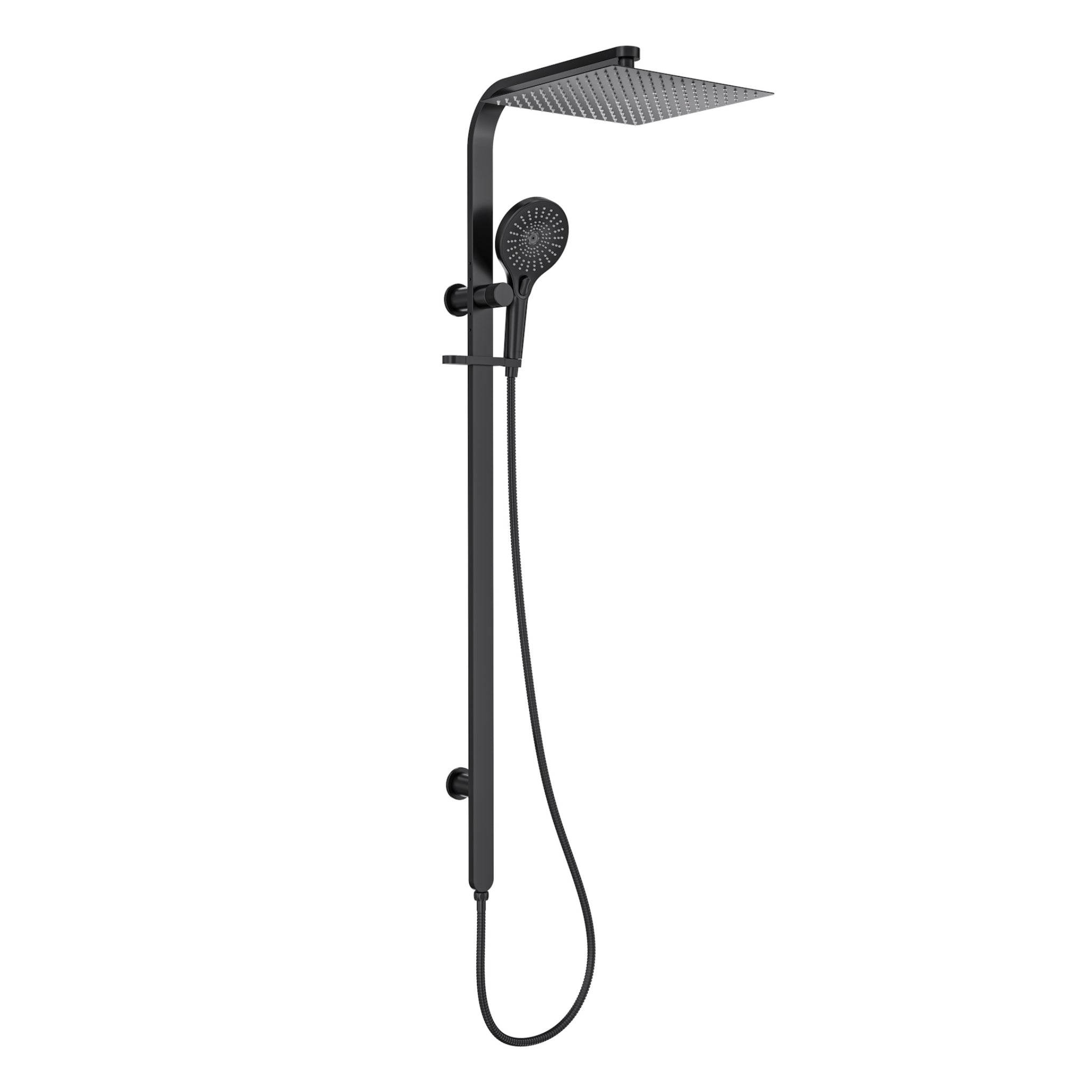 LINSOL OCEANJET SQUARE HEAD TWIN SHOWER 1271MM MATTE BLACK