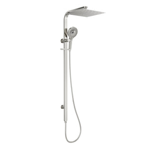 LINSOL OCEANJET SQUARE HEAD TWIN SHOWER 1271MM BRUSHED NICKEL