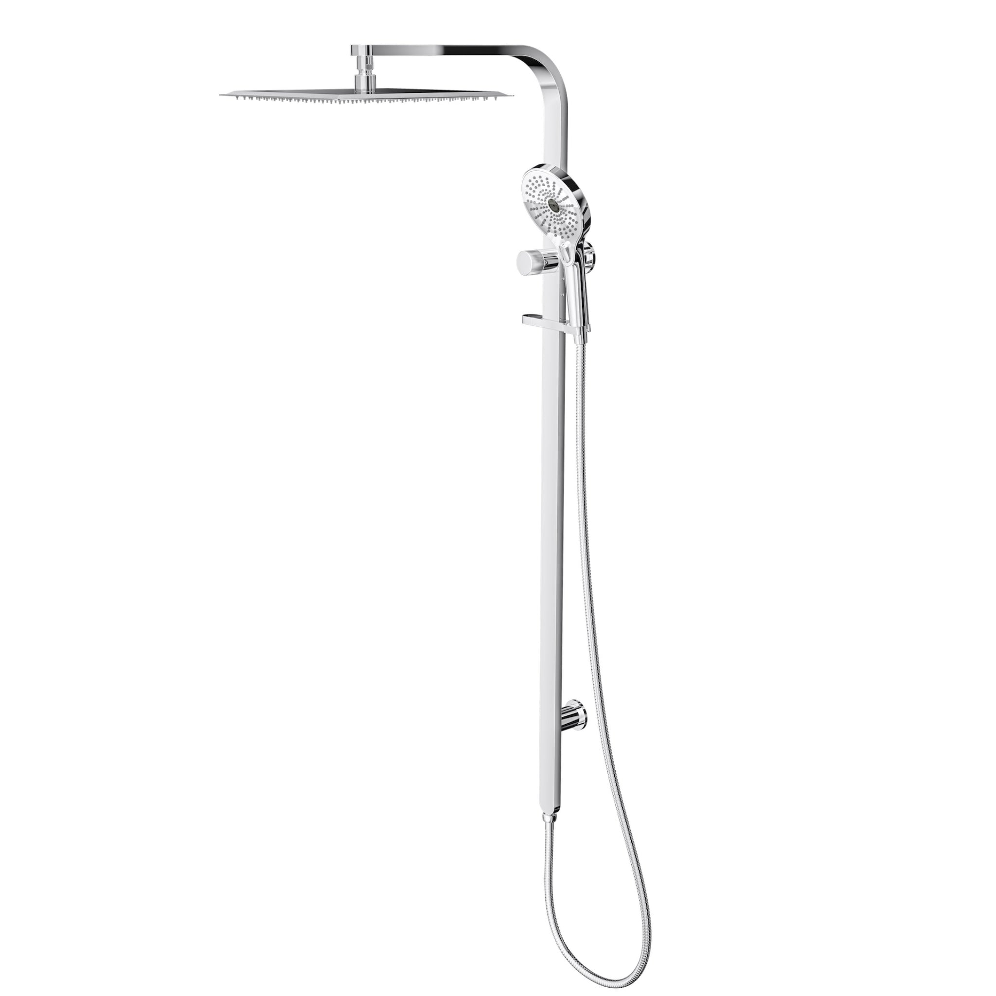 LINSOL OCEANJET SQUARE HEAD TWIN SHOWER 1271MM CHROME