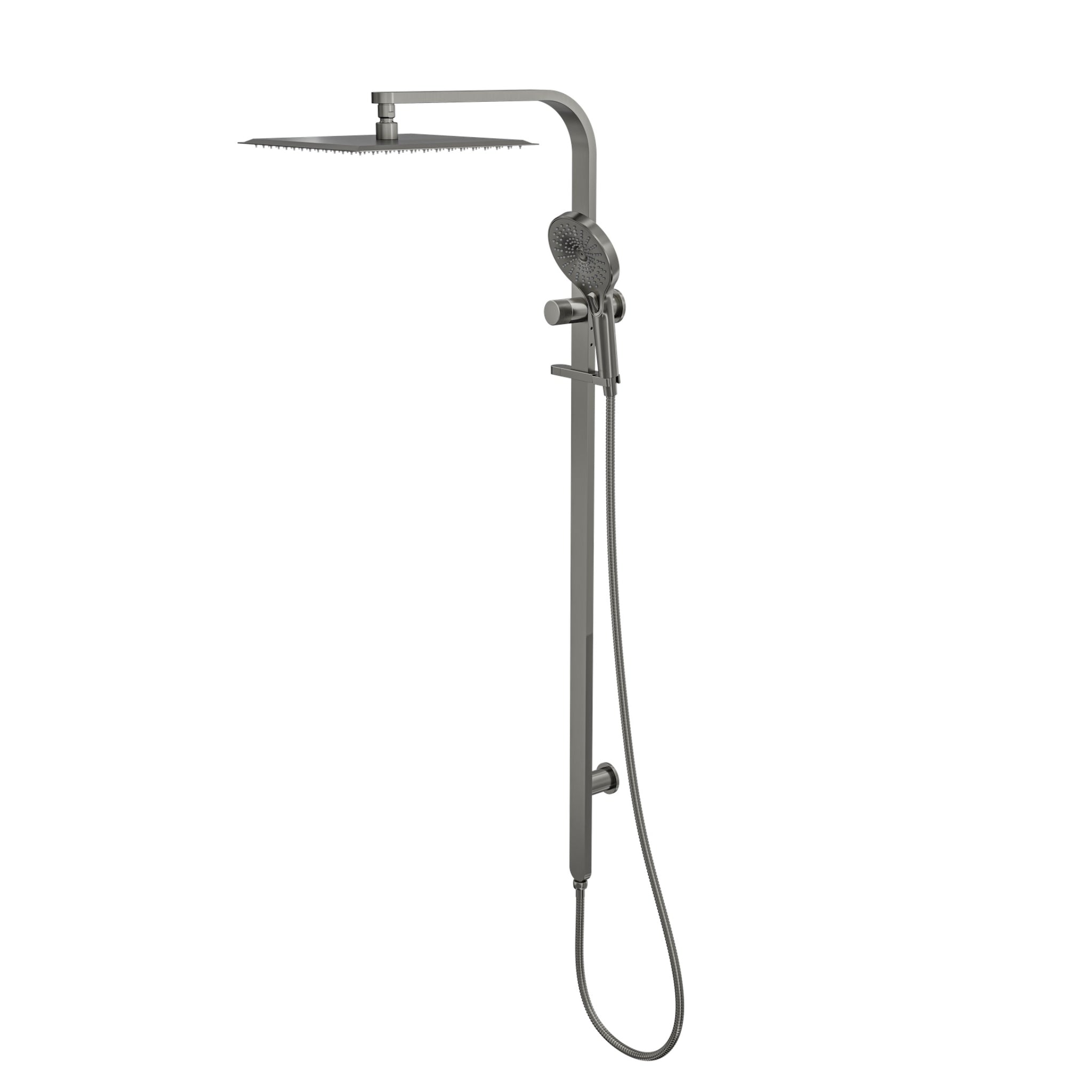 LINSOL OCEANJET SQUARE HEAD TWIN SHOWER 1271MM GUN METAL