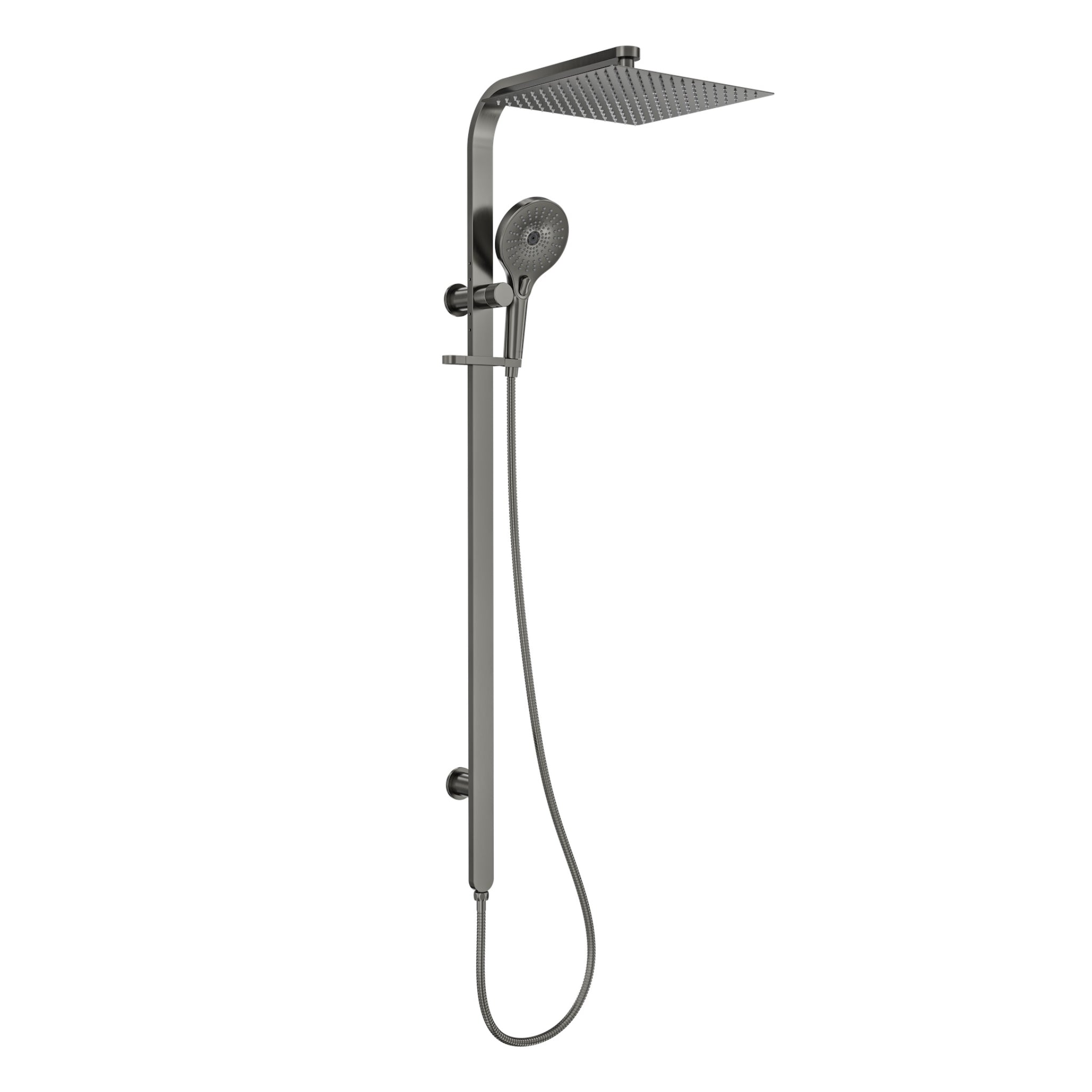 LINSOL OCEANJET SQUARE HEAD TWIN SHOWER 1271MM GUN METAL