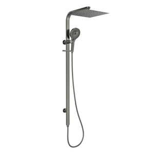 LINSOL OCEANJET SQUARE HEAD TWIN SHOWER 1271MM GUN METAL