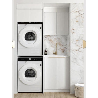 OTTI BONDI MATTE WHITE 1300MM LAUNDRY AND WALL CABINET WITH STONE TOP & SINK (PACKAGE-C)