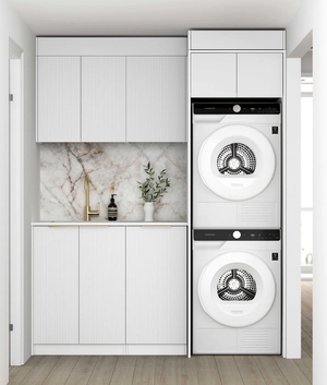 OTTI BONDI MATTE WHITE 1715MM LAUNDRY AND WALL CABINET WITH STONE TOP & SINK (PACKAGE-C)