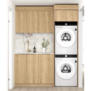 OTTI BYRON NATURAL OAK 1715MM LAUNDRY AND WALL CABINET WITH STONE TOP & SINK (PACKAGE-C)