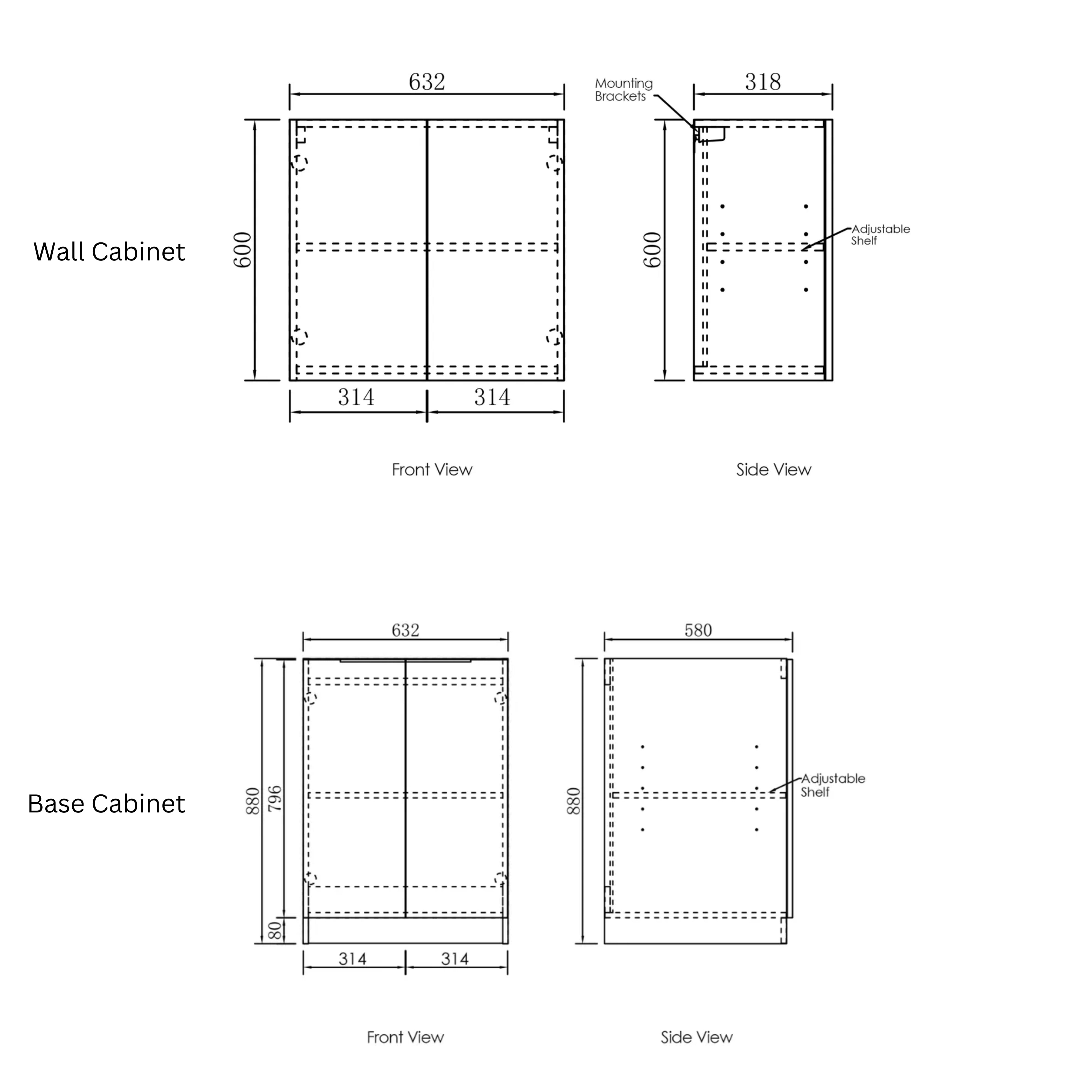 OTTI BYRON BLACK OAK 1960MM LAUNDRY AND WALL CABINET WITH STONE TOP & SINK (PACKAGE-B)