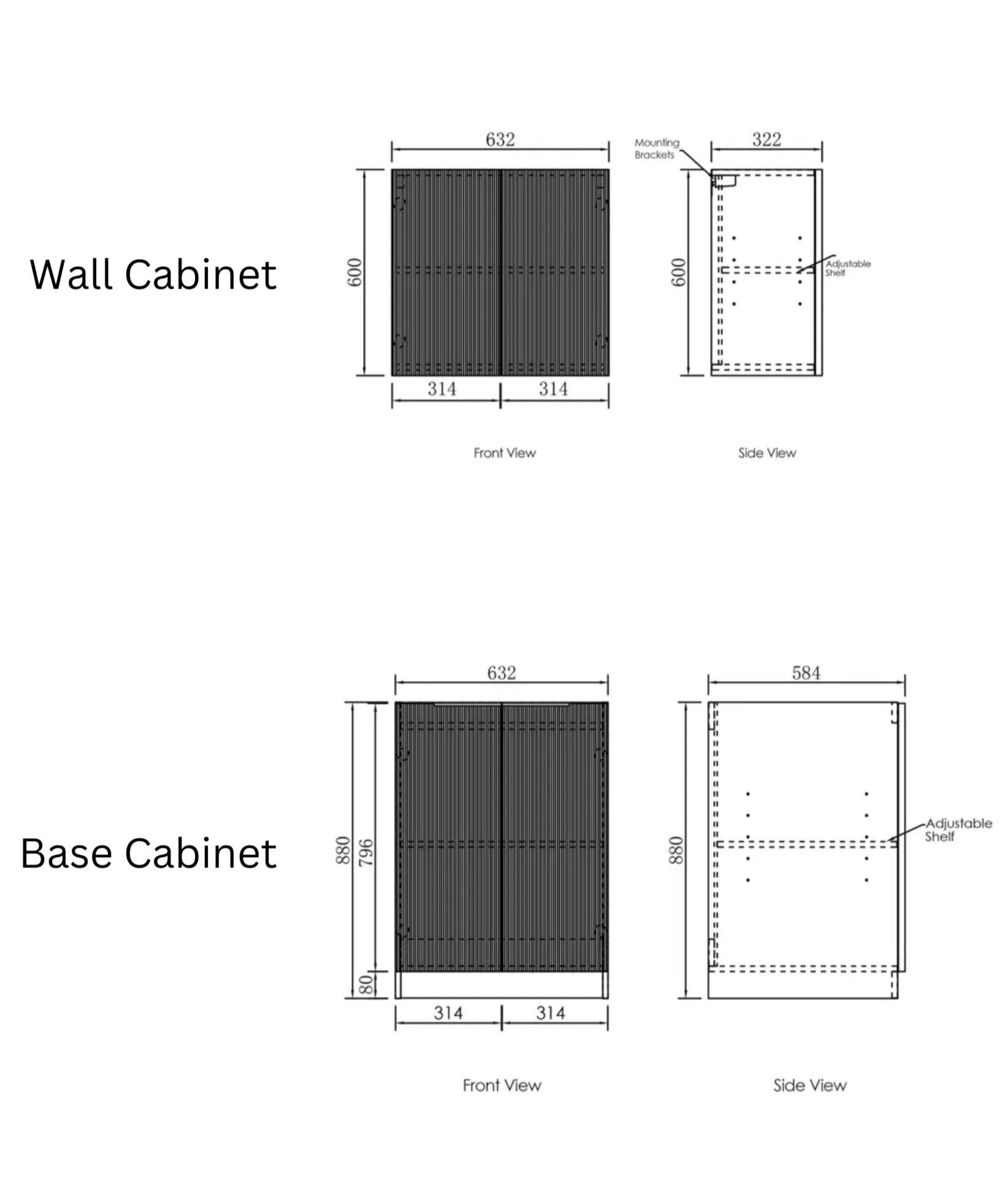 OTTI NOOSA MATTE WHITE 1300MM LAUNDRY AND WALL CABINET WITH STONE TOP & SINK (PACKAGE-A)