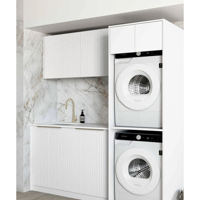 OTTI NOOSA MATTE WHITE 1960MM LAUNDRY AND WALL CABINET WITH STONE TOP & SINK (PACKAGE-C)