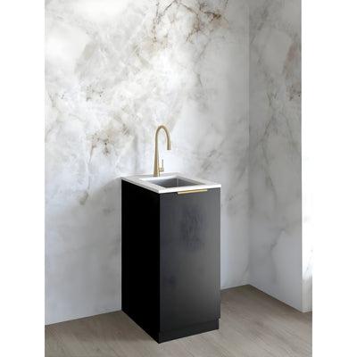 OTTI BYRON BLACK OAK 430MM MINI LAUNDRY CABINET WITH STONE TOP & SINK