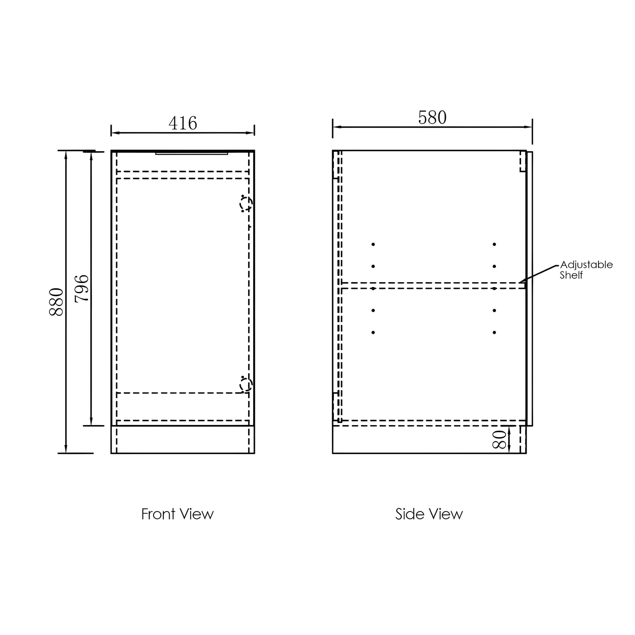 OTTI BYRON BLACK OAK 430MM MINI LAUNDRY CABINET WITH STONE TOP & SINK