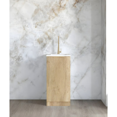 OTTI BYRON NATURAL OAK 430MM MINI LAUNDRY CABINET WITH STONE TOP & SINK