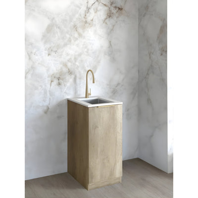 OTTI BYRON NATURAL OAK 430MM MINI LAUNDRY CABINET WITH STONE TOP & SINK
