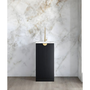 OTTI MARLO MATTE BLACK 430MM MINI LAUNDRY CABINET WITH STONE TOP & SINK