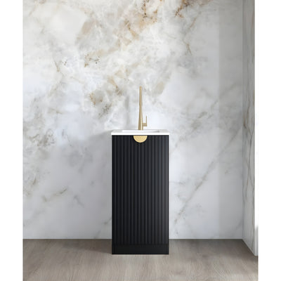 OTTI MARLO MATTE BLACK 430MM MINI LAUNDRY CABINET WITH STONE TOP & SINK