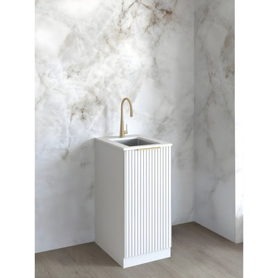 OTTI NOOSA MATTE WHITE 430MM MINI LAUNDRY CABINET WITH STONE TOP & SINK