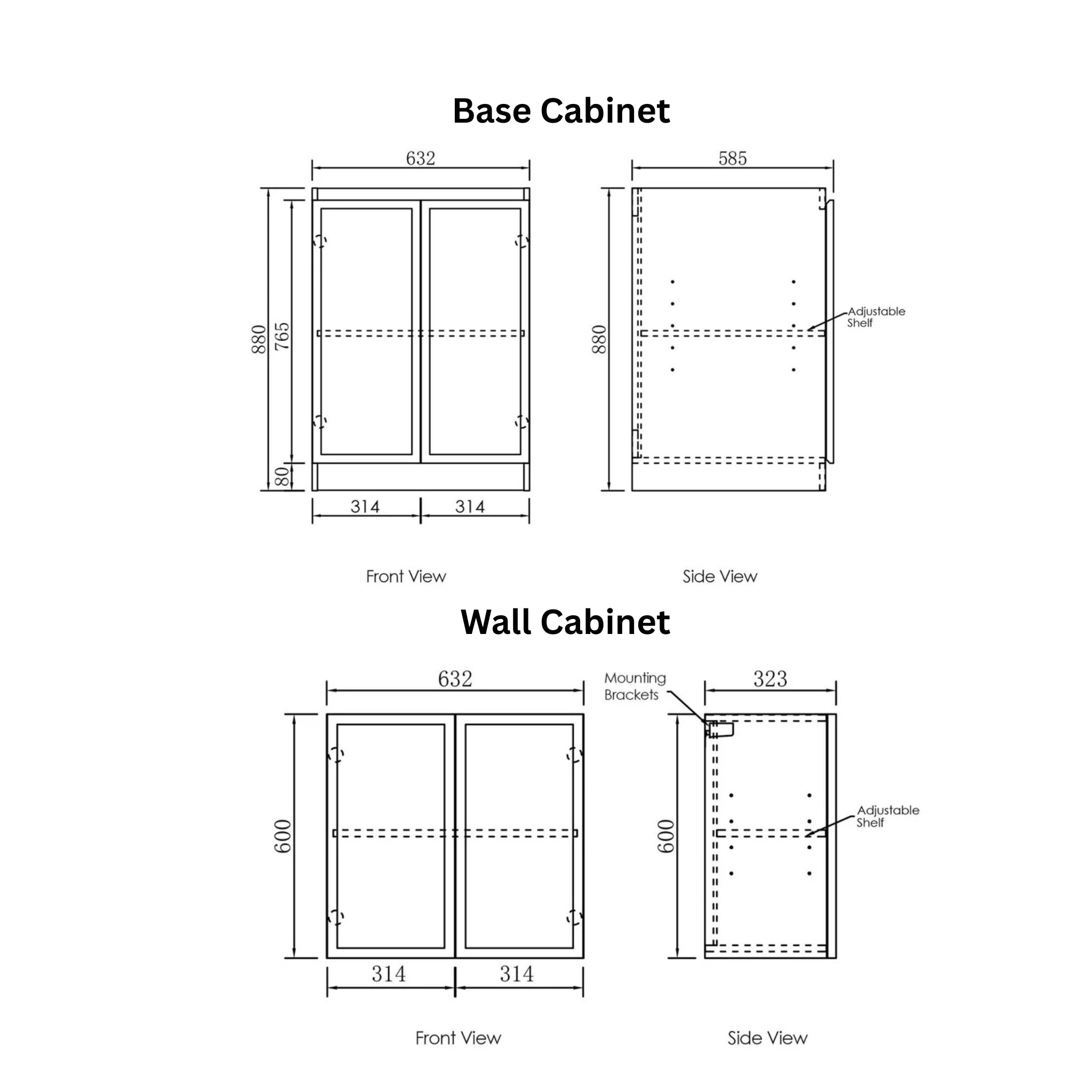 OTTI HAMPSHIRE MATTE WHITE 650MM MINI LAUNDRY SET WITH STONE TOP & SINK