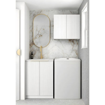 OTTI BONDI MATTE WHITE 650MM MINI LAUNDRY SET WITH STONE TOP & SINK