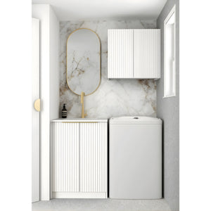 OTTI NOOSA MATTE WHITE 650MM MINI LAUNDRY SET WITH STONE TOP & SINK