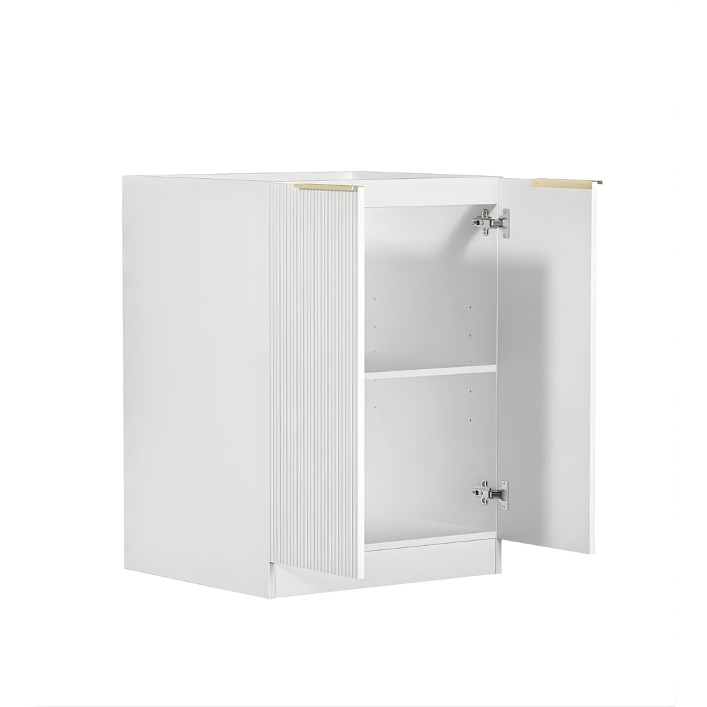 OTTI BONDI MATTE WHITE FLUTED 630MM BASE LAUNDRY CABINET