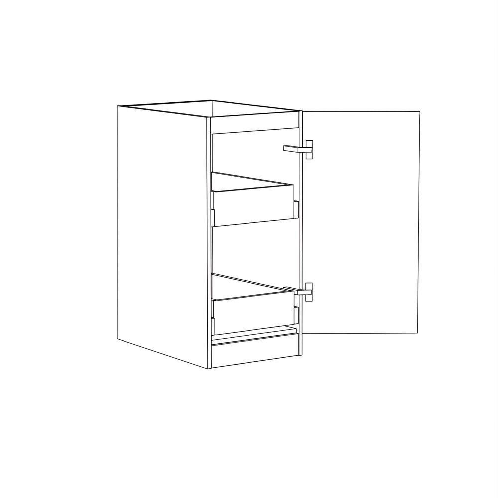 OTTI MARLO MATTE BLACK 415MM BASE LAUNDRY CABINET WITH INTERNAL DRAWER