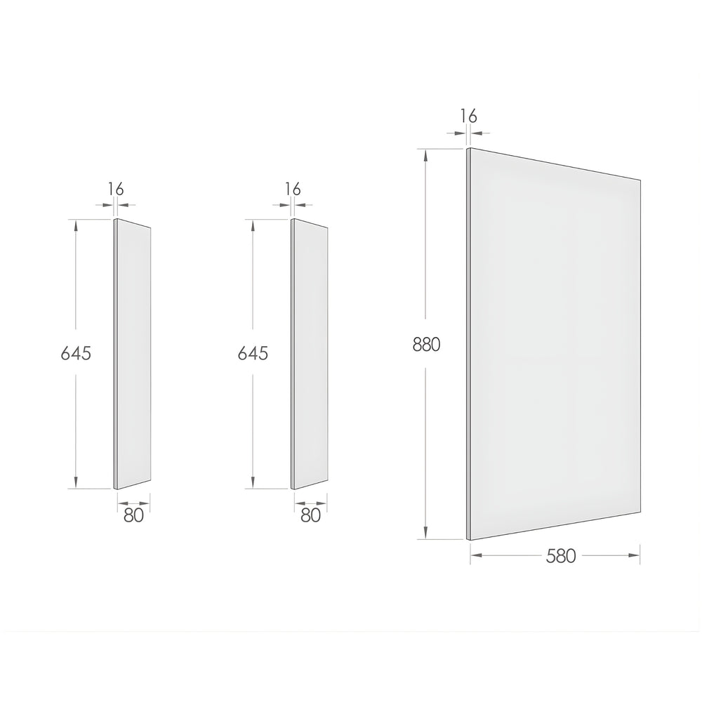 OTTI MATTE BLACK 580MM LAUNDRY FLOOR CABINET END PANEL WITH INSTALLATION KIT