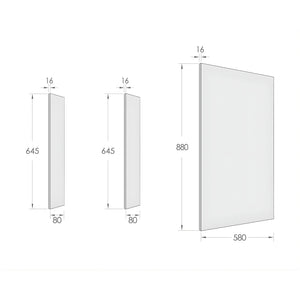 OTTI MATTE WHITE 580MM LAUNDRY FLOOR CABINET END PANEL WITH INSTALLATION KIT