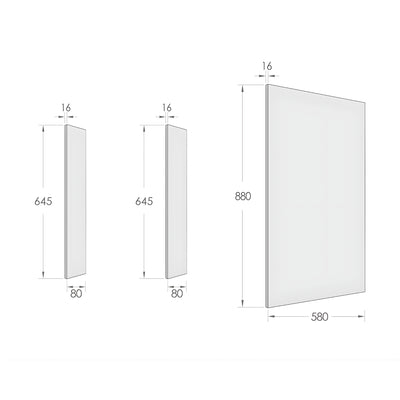 OTTI BYRON BLACK OAK 580MM LAUNDRY FLOOR CABINET END PANEL WITH INSTALLATION KIT