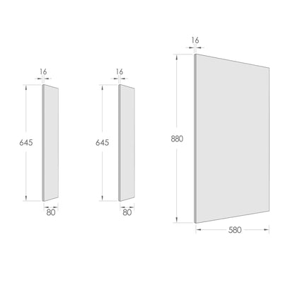 OTTI BYRON NATURAL OAK 580MM LAUNDRY FLOOR CABINET END PANEL WITH INSTALLATION KIT