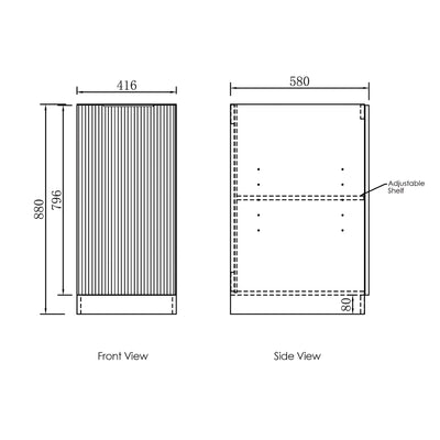 OTTI HAVANA SABLE WALNUT FLUTED 415MM BASE LAUNDRY CABINET