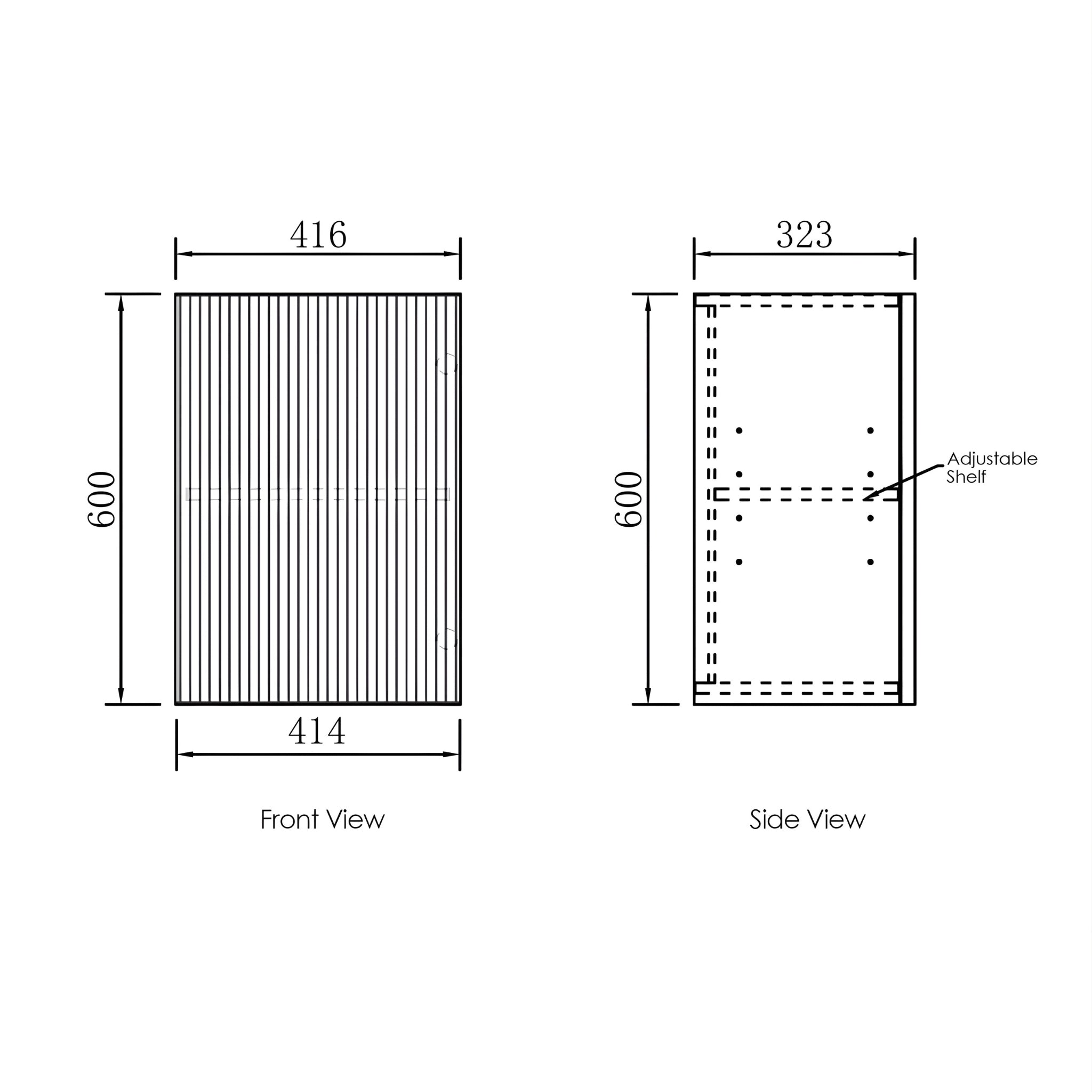 OTTI HAVANA WOODLAND OAK FLUTED 415MM WALL LAUNDRY CABINET