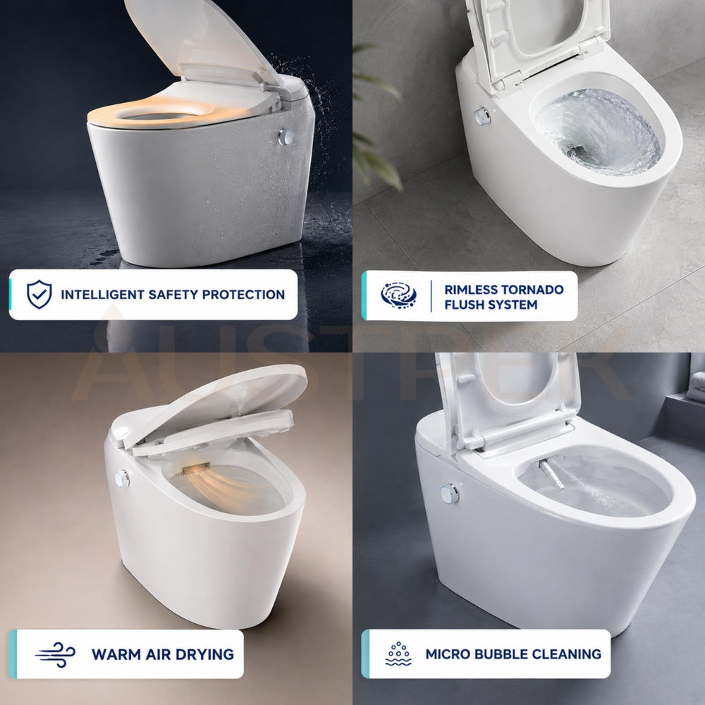 LAFEME AUTOLUX RIMLESS SMART TOILET W/ AUTOFLUSH GLOSS WHITE