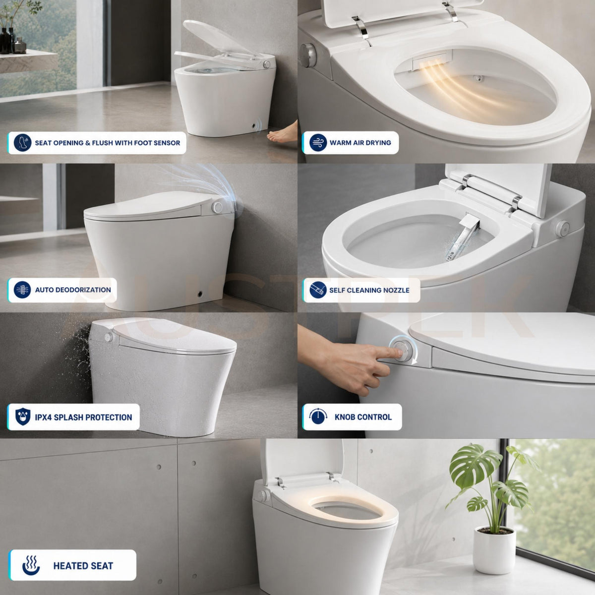 LAFEME NEOVANTA CISTERNLESS SMART TOILET WITH WIRELESS REMOTE GLOSS WHITE