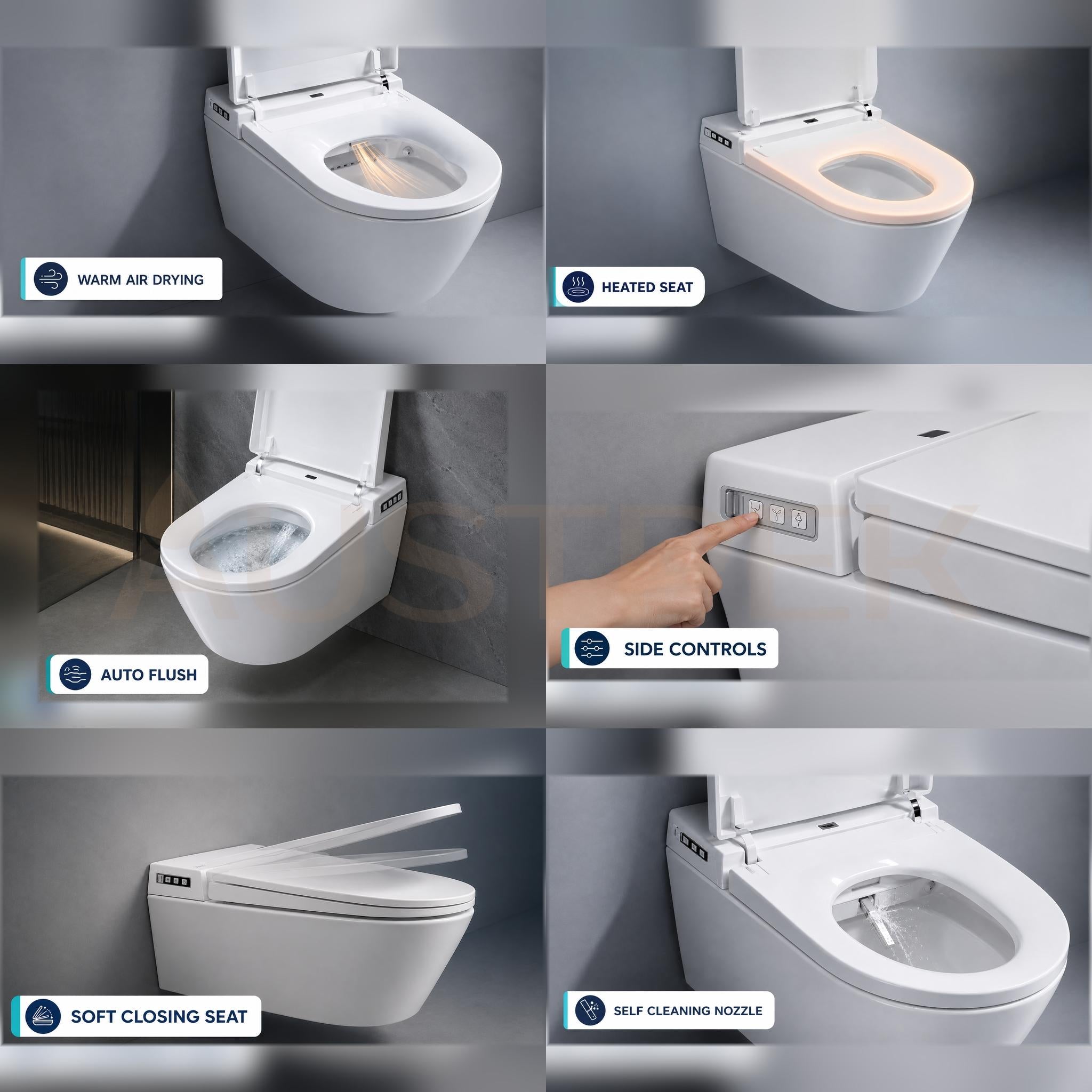 LAFEME SESTO SMART TOILET WALL HUNG PACKAGE W/ AUTOFLUSH GLOSS WHITE