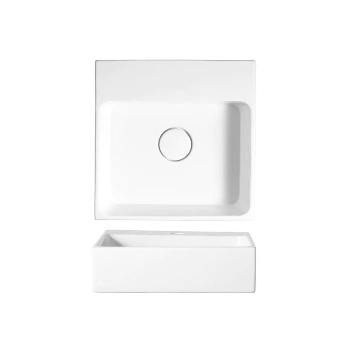 VEROTTI LAVENDER ABOVE COUNTER/WALL MOUNTED FIRECLAY BASIN GLOSS WHITE 400MM