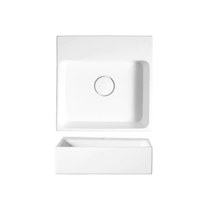 VEROTTI LAVENDER ABOVE COUNTER/WALL MOUNTED FIRECLAY BASIN GLOSS WHITE 400MM