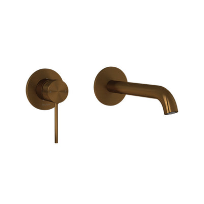 FELTON LINEA WALL MOUNTED BASIN/BATH MIXER 200MM BRUSHED BRONZE