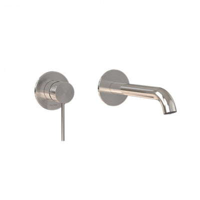 FELTON LINEA WALL MOUNTED BASIN/BATH MIXER 200MM BRUSHED NICKEL