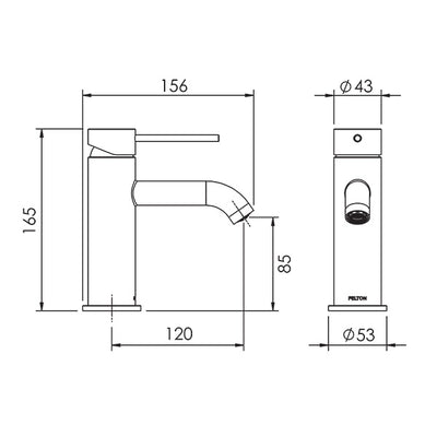 FELTON LINEA BASIN MIXER 165MM BRUSHED BRONZE