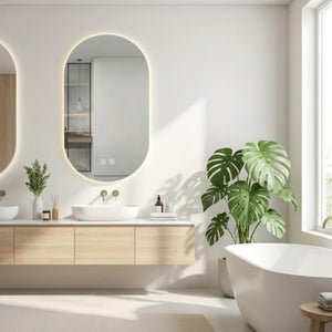 VITO LUMIX OVAL FRAMELESS BACKLIT SMART LED MIRROR 500X900MM