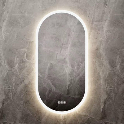VITO LUMIX OVAL FRAMELESS BACKLIT SMART LED MIRROR 500X900MM