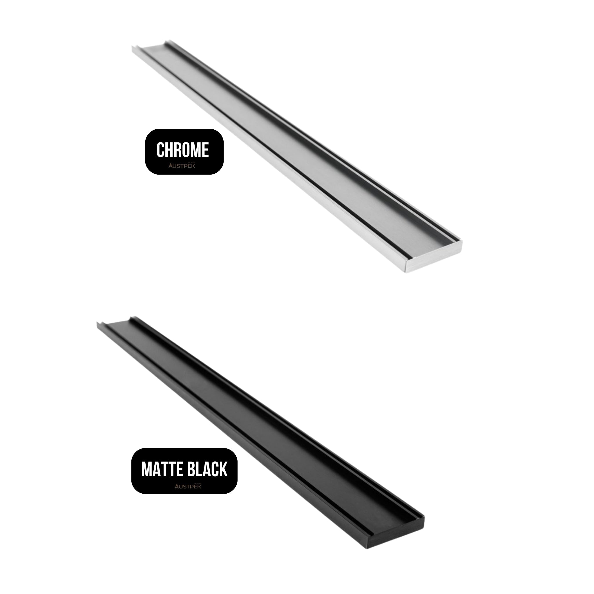 AQUAPERLA TILE INSERT GRATE CHROME (AVAILABLE IN 300X26MM AND 300X21MM)
