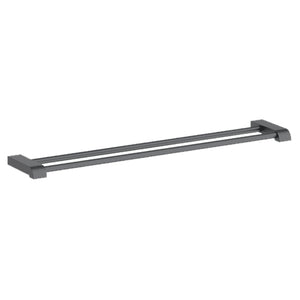 GARETH ASHTON PARK AVENUE ADJUSTABLE NON-HEATED DOUBLE TOWEL RAIL GUN METAL 760MM