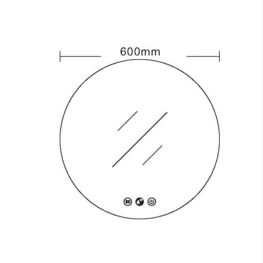 MERCIO LUNA FRAMELESS ROUND LED MIRROR 600MM